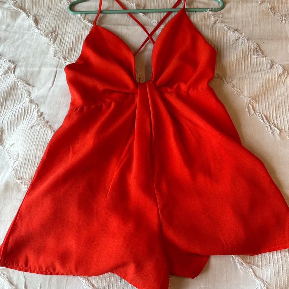 Red orange  romper
